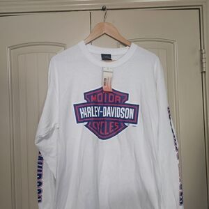 Harley-Davidson White Long-Sleeve Logo Tee